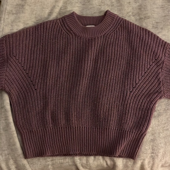 2 NIT CROPPED SWEATERS FROM GARAGE IN PURPLE AND GREEN! - Picture 2 of 8